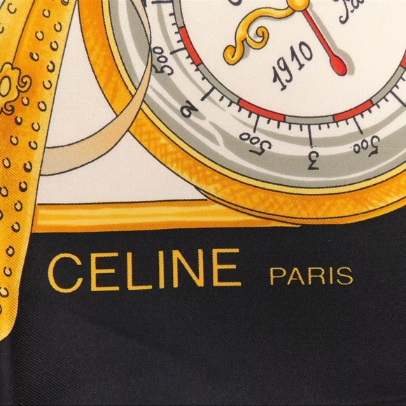 AUTH Celine Airplane Balloon Silk Scarf - Picture 5 of 7